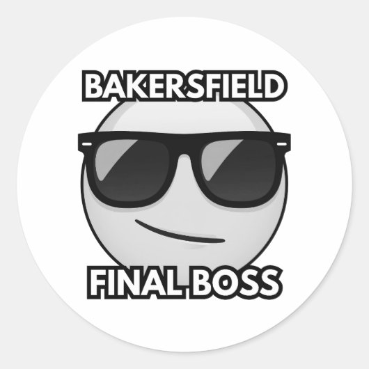 Rond Bakersfield Final Boss Cool Emoji Sticker (Devant)