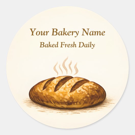 Rond Bakery Logo Sticker - Custom Bread Icon Design (Devant)