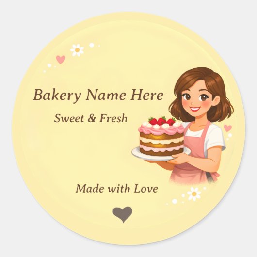 Rond Bakery logo Sticker - Custom Pastry Chef design (Devant)