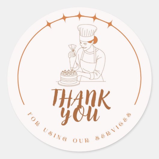 Rond Bakery Thank You for Using Our Services Sticker (Devant)