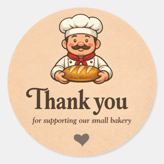Rond Bakery Thank You Sticker - Custom Chef Design (Devant)