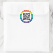 Rond Balayage QR code rainbow Classic Round Sticker (Sac)