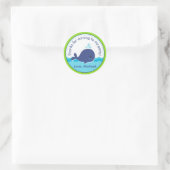 Rond Baleine Anniversaire Fête Favoriser Balise Sticker (Sac)