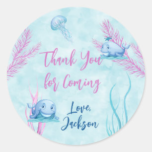 Rond Baleine d'un bon temps Sticker pour l'anniversaire
