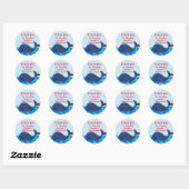 Rond Baleine D'Un Sticker Baby shower (Feuille)