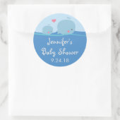 Rond Baleines sous le Sticker Baby shower de mer (Sac)