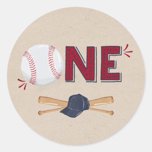 Rond Balise Sticker de baseball Vintage (Devant)