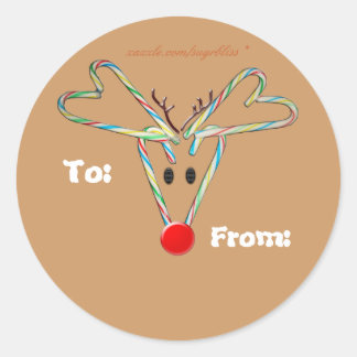 Rond Balise Sticker Reindeer sucre de canne