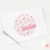 Rond Ballerina Ballet Danse Sticker rose (Enveloppe)