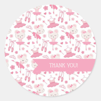 Rond Ballerina Ballet Danse Sticker rose