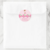 Rond Ballerina rose Tutu Danse Anniversaire Sticker (Sac)
