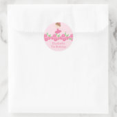 Rond Ballerina rose Tutu Danse Anniversaire Sticker (Sac)