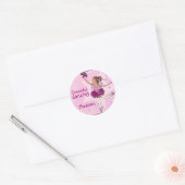 Rond Ballerina sticker de danse gracieuse brunette/rose (Enveloppe)