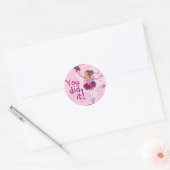 Rond Ballerina sticker de danse gracieuse brunette/rose (Enveloppe)