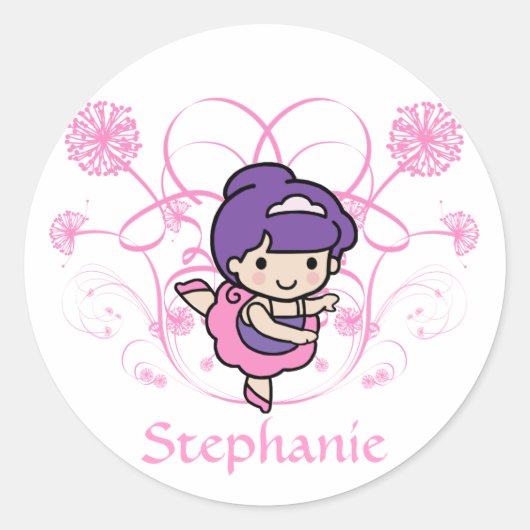Rond Ballerina Sticker Floral (Devant)
