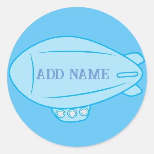 Rond Balloon Bleu Blimp Dans Blue Sky Custom Sticker (Devant)