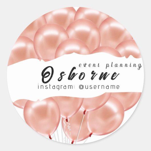 Rond Balloons Event Planning Classic Round Sticker (Devant)