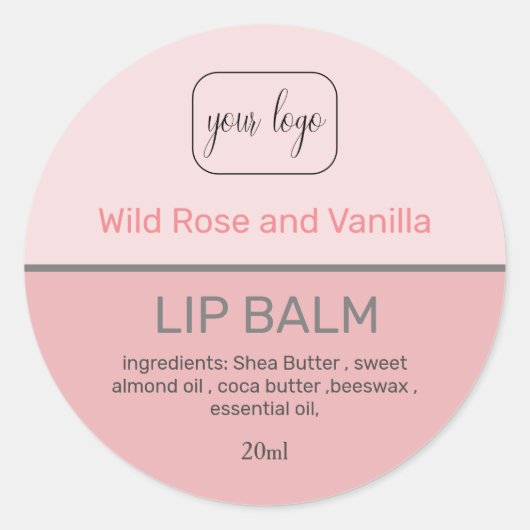 Rond Balm à lèvres Ajoutez votre propre logo Sticker ro (Devant)