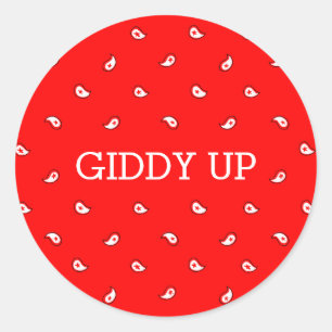 Rond Bandana rouge Sticker Giddy Up