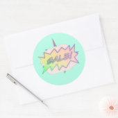 Rond Bande dessinée Funky Starburst Sticker à vendre - (Enveloppe)