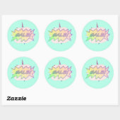Rond Bande dessinée Funky Starburst Sticker à vendre - (Feuille)