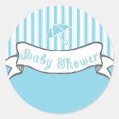 Rond Bannière Vintage Bébé Garçon Douche Sticker (Devant)
