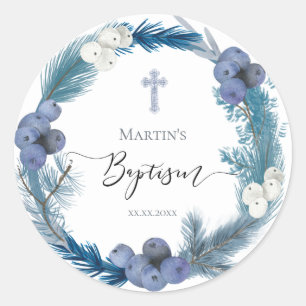 Rond Baptême d'hiver Classic Round Sticker