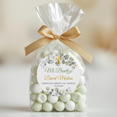 Rond Baptême Sticker espagnol Bautismo Feuille vert mig