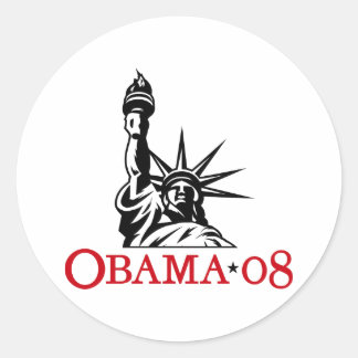 Rond Barack Obama Sticker Statue de la Liberté 2008