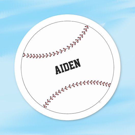 Rond Baseball Kid Personalized Round Sticker