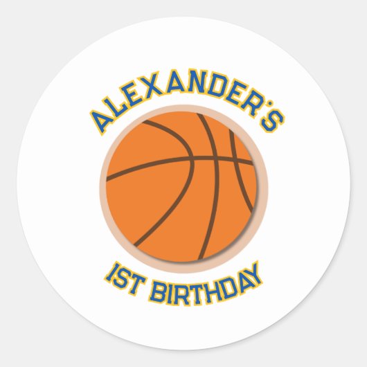 Rond Basket-ball Anniversaire Bash Sticker (Devant)