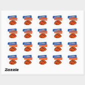 Rond Basket-ball Anniversaire Bash Sticker (Feuille)
