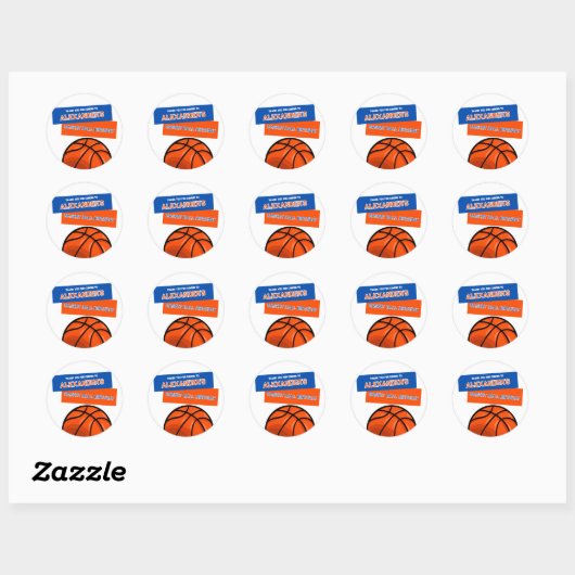 Rond Basket-ball Anniversaire Bash Sticker (Feuille)
