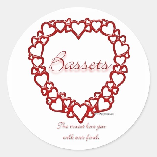 Rond Basset Hound True Love - Sticker (Devant)