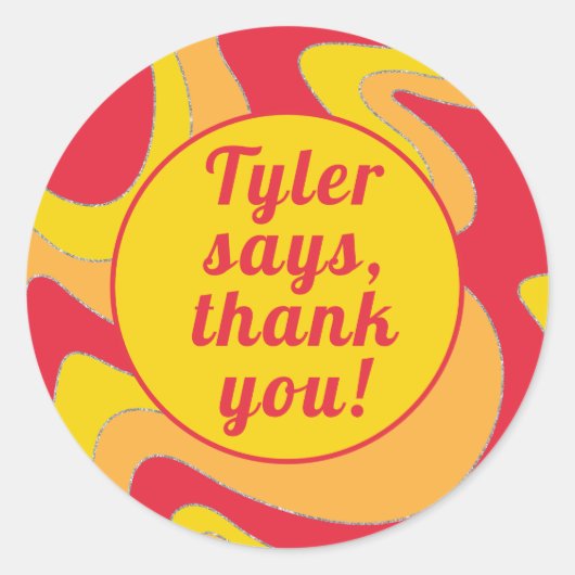 Rond Bat Bar Mitzvah Sticker Ondes rondes (Devant)