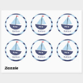 Rond Bâtiment à voile nautique pour enfants Sticker d'a (Feuille)