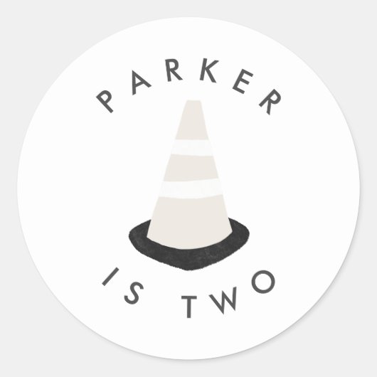 Rond Bâtiment Digger Anniversaire Sticker Cone Party (Devant)