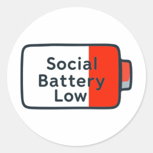 Rond Batterie sociale basse - Sticker pour ordinateur p
