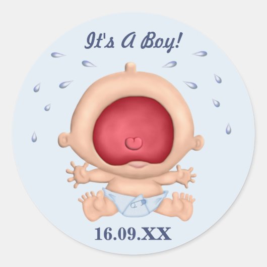 Rond Bawling Baby C'est un Sticker pour garçon (Devant)