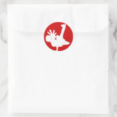 Rond BBOY sticker blanc/rouge (Sac)