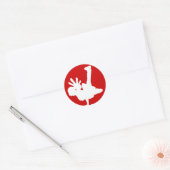 Rond BBOY sticker blanc/rouge (Enveloppe)