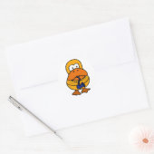 Rond BC- Canard Jouant Saxophone Sticker (Enveloppe)