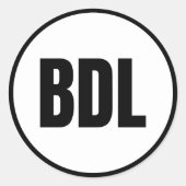 Rond BDL - Hartford/Windsor Locks Classic Round Sticker (Devant)