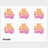 Rond BE KIND TO YOUR MIND – Retro Wavy Sticker (Feuille)