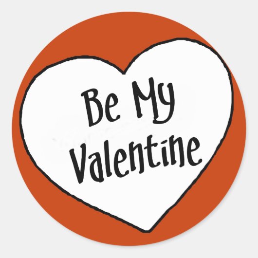 Rond Be My Valentine - Sticker (Devant)