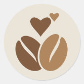 Rond Bean Love Sticker - Cute Café Design (Devant)