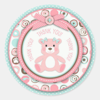 Rond Bear Bear Girl TY Sticker