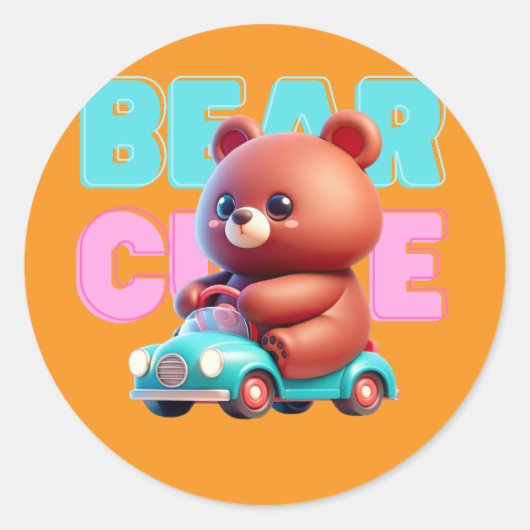 Rond Bear Cute Sticker (Devant)