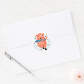 Rond Bear de danse mignonne Bonjour Sticker (Enveloppe)