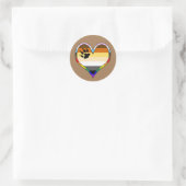 Rond Bear Pride Heart Classic Round Sticker (Sac)